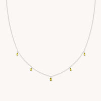 Olivine Charm Necklace in Silver