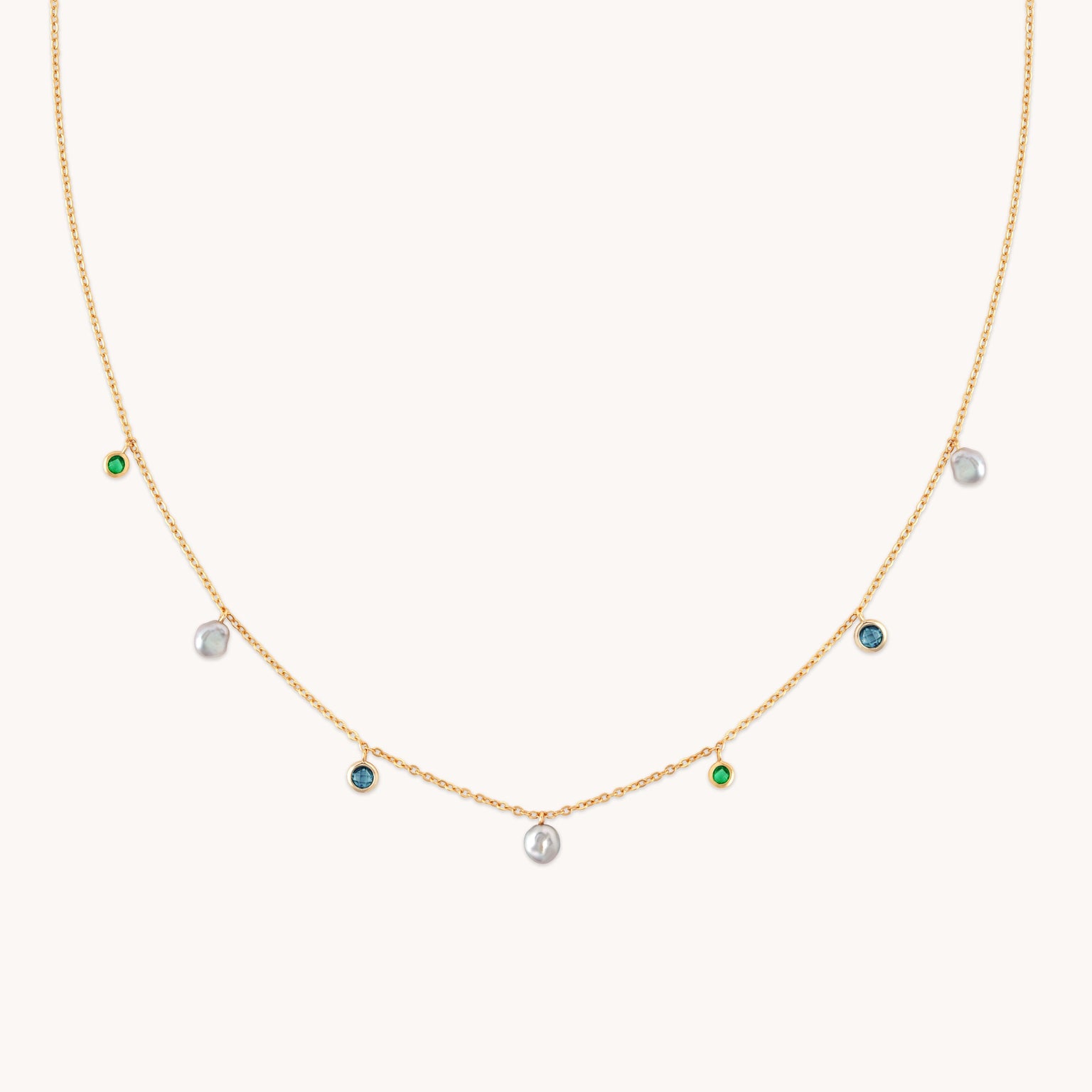 Tranquility Pearl Charm Necklace in Gold
