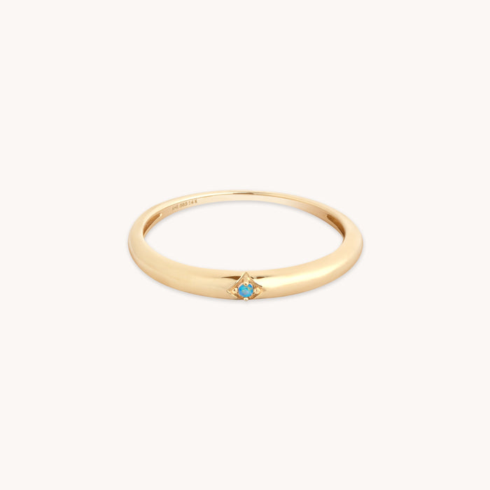 Opal Dome Ring in Solid Gold