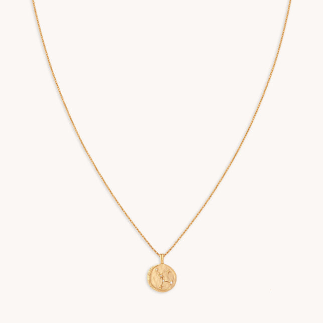 Cancer Zodiac Pendant Necklace in Gold