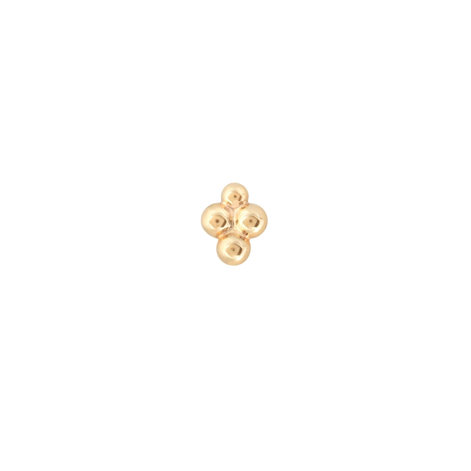 Solid Gold Beaded Piercing Stud