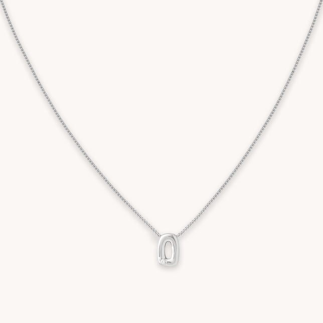O Initial Pendant Necklace in Silver