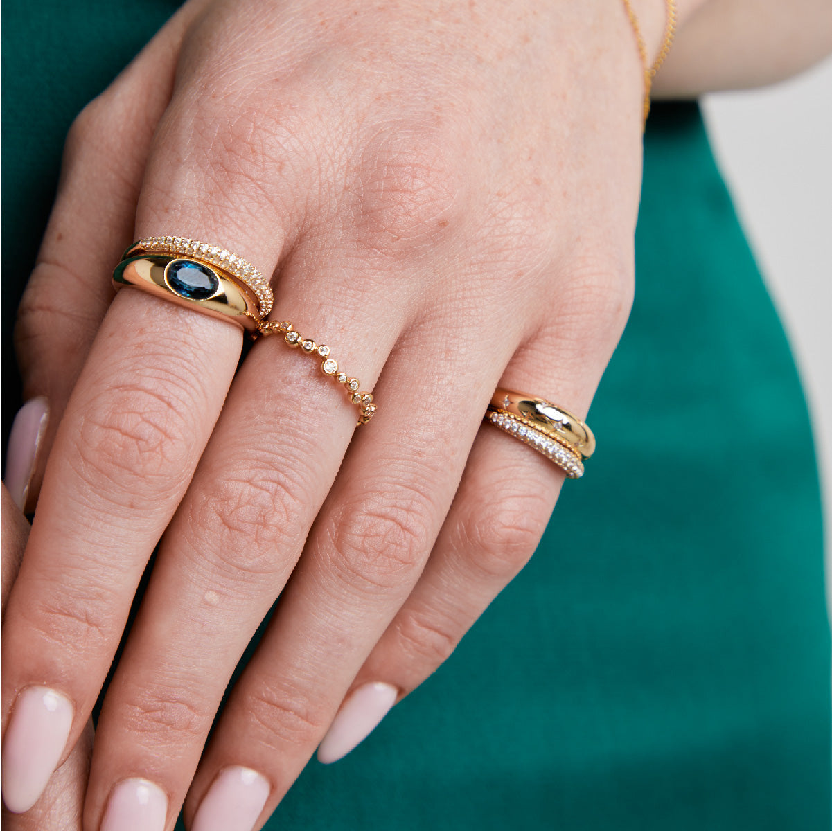 Dome Pavé Ring in Gold
