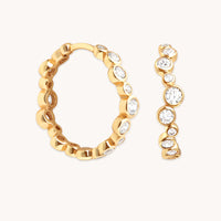 Gleam Crystal Hoops in Gold